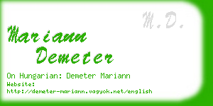 mariann demeter business card